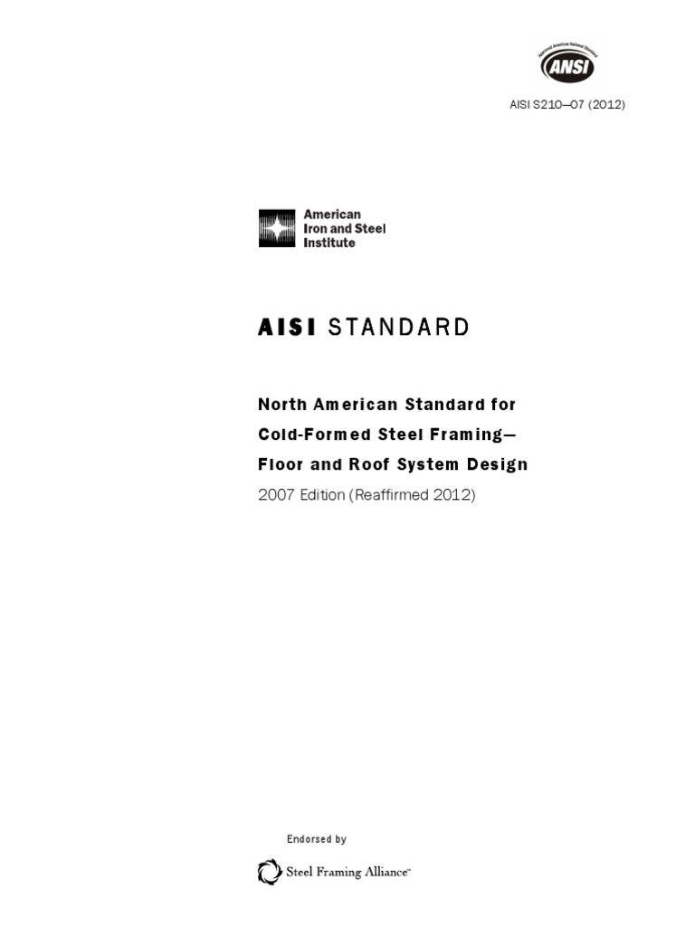 AISI S210-07 (2012) Standard and Commentary - 2nd Printing - e | PDF ...