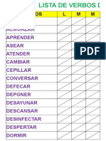 Lista de Verbos Aprender