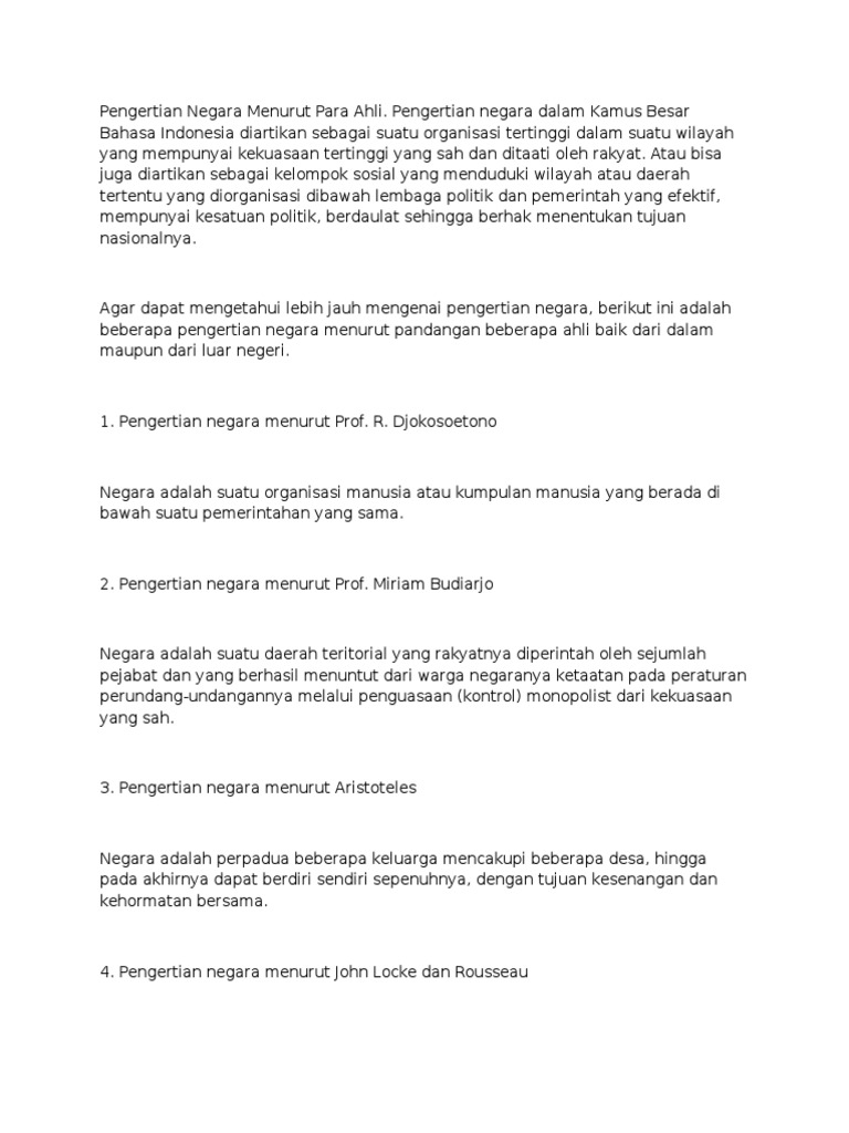 Pengertian Negara Menurut Para Ahli Pdf