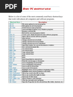 PC Basic Shortcuts