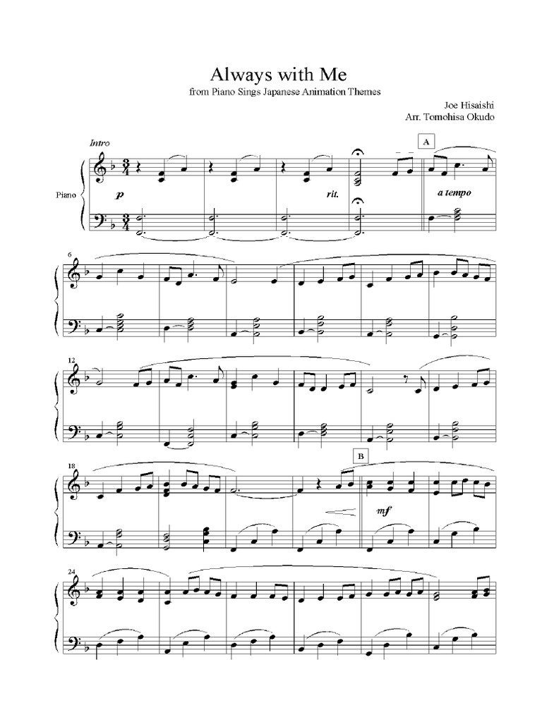 Joe Hisashi Always With Me Pdf