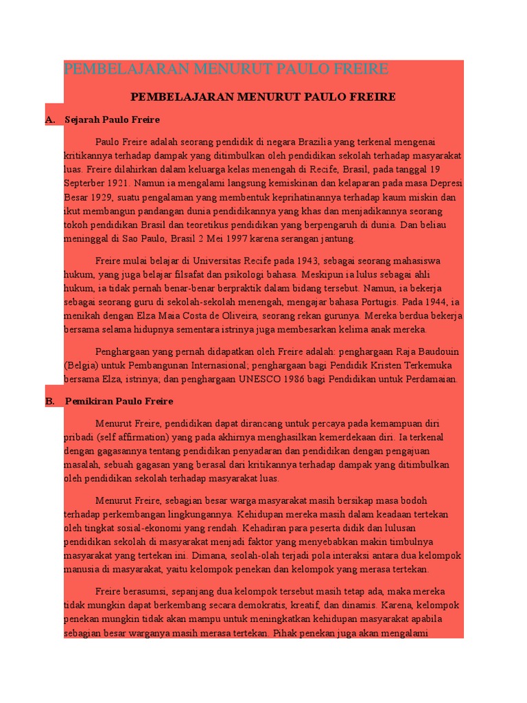 Download Buku Paulo Freire Pendidikan Kaum Tertindas Pdf