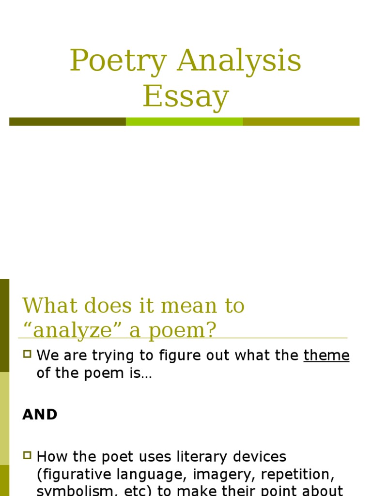 Poetry Analysis Essay Guide | PDF | Poetry