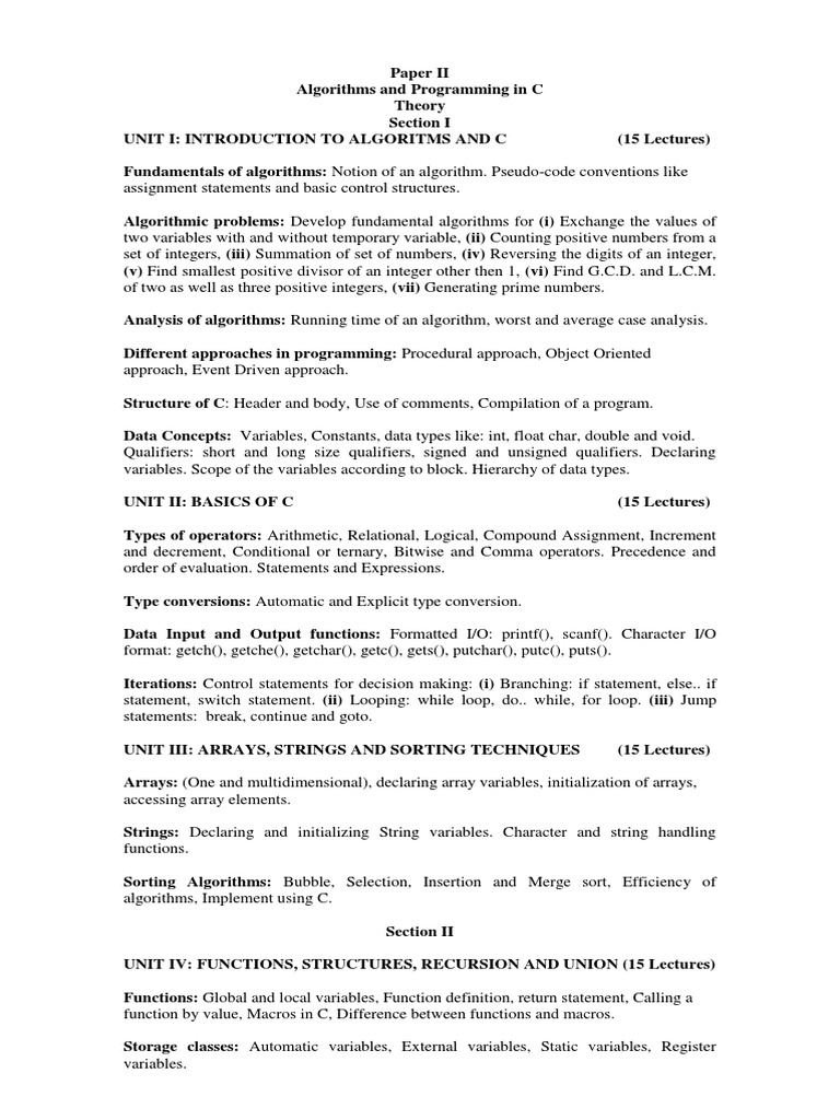 Algorithms in C | PDF | Pointer (Computer Programming) | C (Programming ...