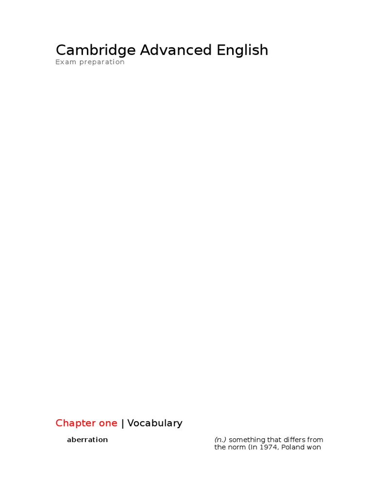 Cambridge Advanced English Vocabulary Guide | PDF | Young Adult | Classics