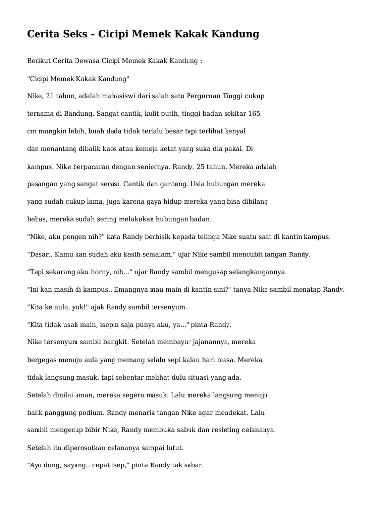 Cerita Seks - Cicipi Memek Kakak Kandung | PDF