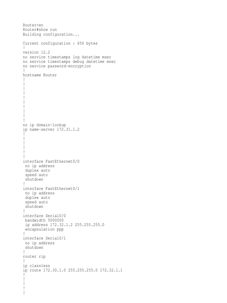 Router en Router#Show Run Building Configuration... Current ...