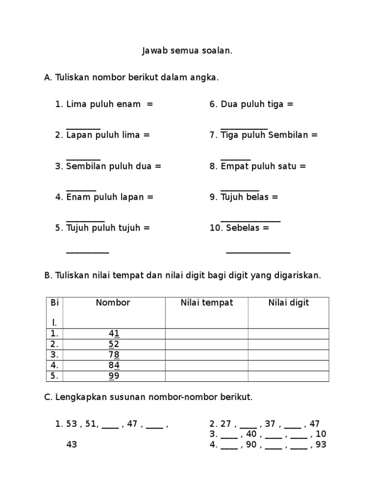 SOALAN MATEMATIK PENDIDIKAN KHAS