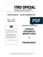 Codigo Organico Monetario y Financiero
