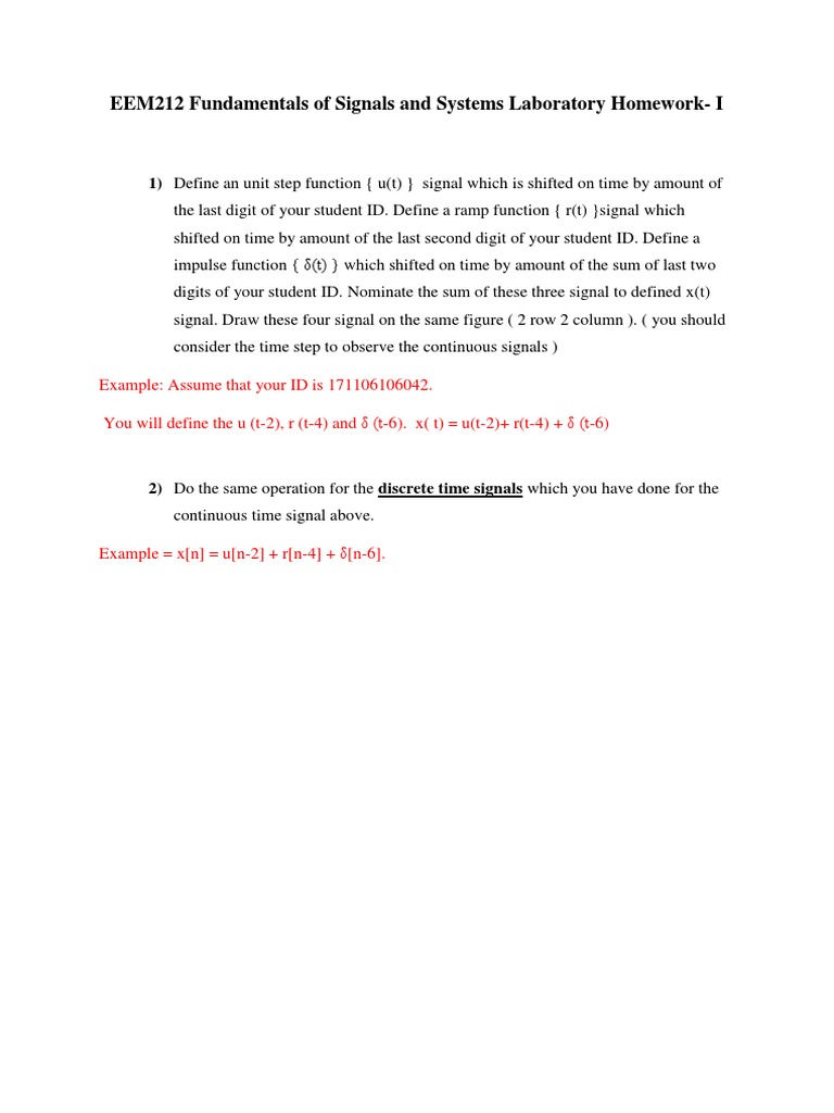 Signals and Systems Lab Homework | PDF