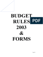 Budget Forms and Relevant Rules 2003