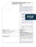 Ficha de Catalogación y Evaluación de Software Educativo 