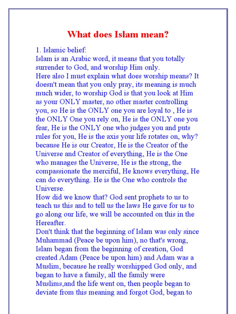 What Does Islam Mean? PDF Hajj Muhammad