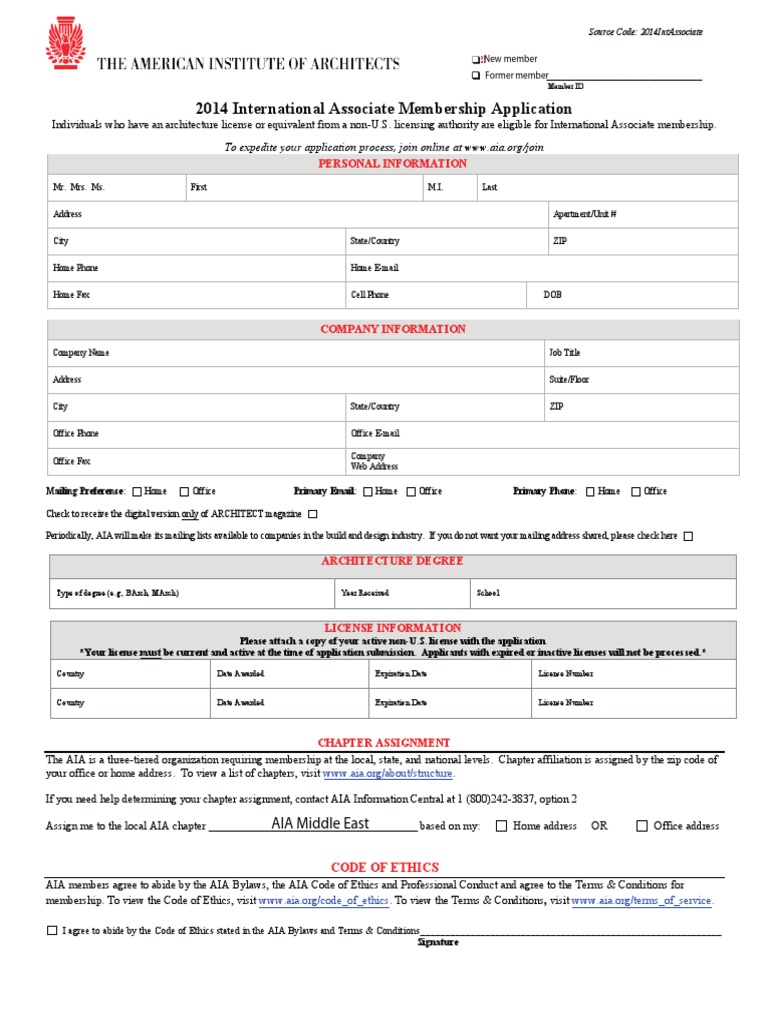 2014 International Associate Membership Form | PDF | Race And Ethnicity ...
