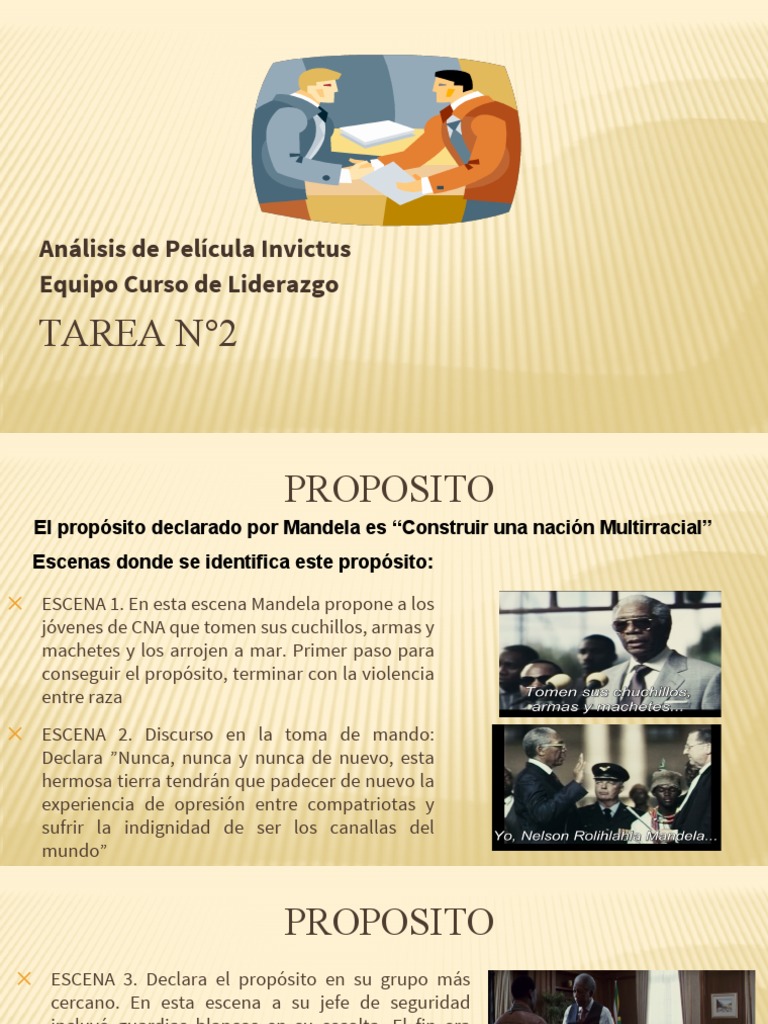 Análisis de la Pelicula Invictus Nelson Mandela Agitación
