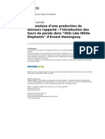 Lacaze E Rea 8 1 Une Analyse D Une Production de Discours Rapporte L Introduction Des Tours de Parole Dans Hills Like White Elephants D Ernest Hemingway