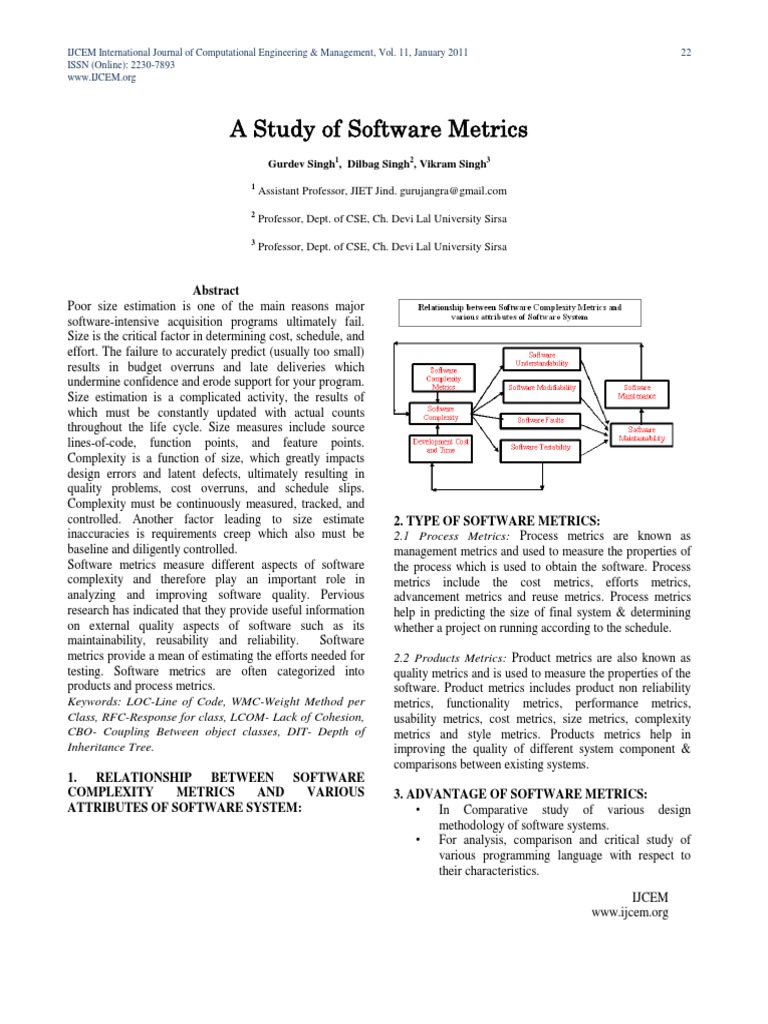 A Study of Software Metrics | PDF | Inheritance (Object Oriented ...