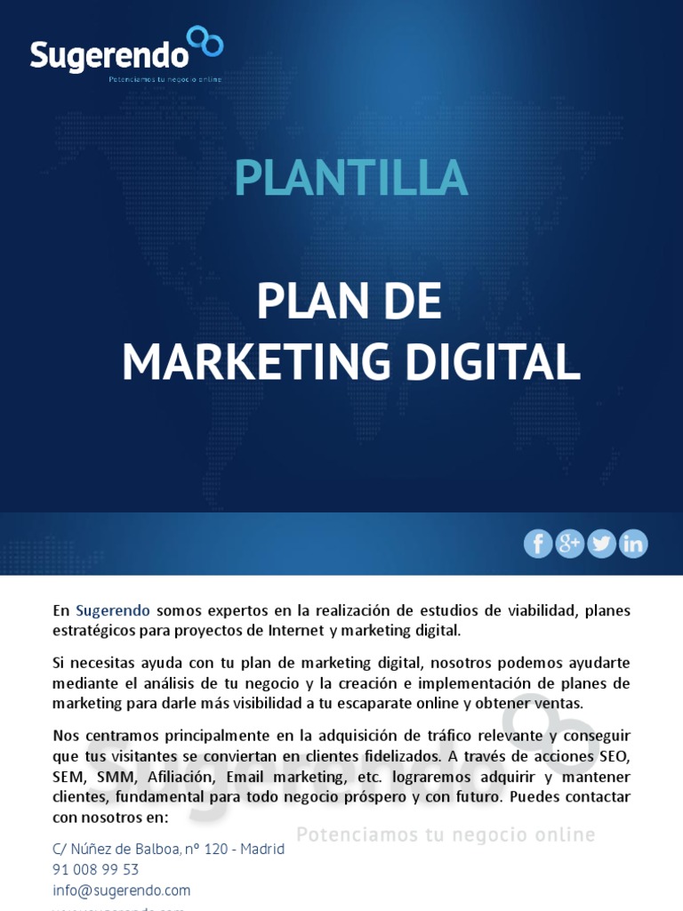 Plantilla de Plan de Marketing Digital | PDF | Marketing | Publicidad ...