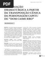 Una Creación Dramatúrgica a partir de la transposición escénica del personaje Capitu de Dom Casmurro
