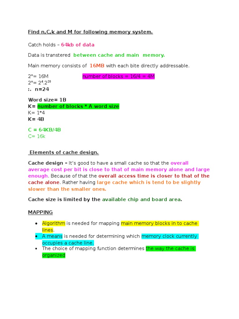 Memory System Cache Design Analysis | PDF