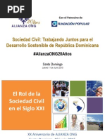 Presentación McDonald Benjamin. Seminario Sociedad Civil, por los 20 años de fundación de Alianza ONG