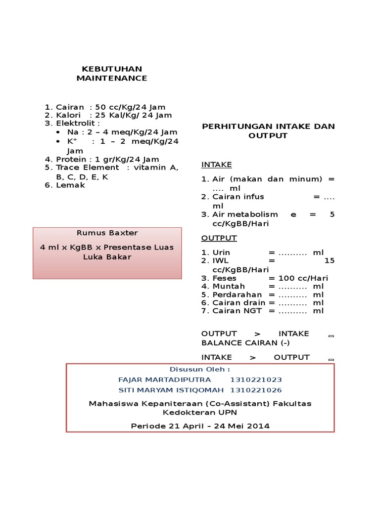 Kebutuhan Maintenance