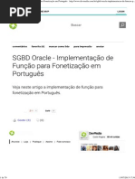 SGBD Oracle - Implementação de Função Para Fonetização Em Português