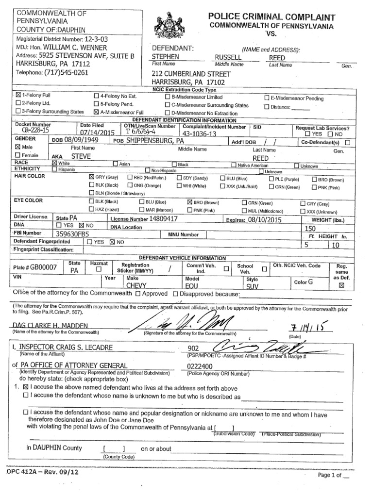 Grand Jury Presentment Reed | PDF
