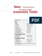 Assembly Table: Adjustable-Height Cutting Diagram