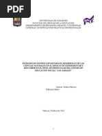 Estrategias Significativas para El Desarrollo de Las Ciencias Naturales en El Espacio de Experimentar y Descubrir en El Nivel de Preescolar Del C.E.I Los Jarales