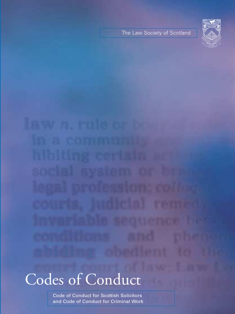 Codes of Conduct for Scottish Solicitors | PDF | Solicitor | Lawyer