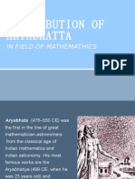 Contribution of Aryabhatta