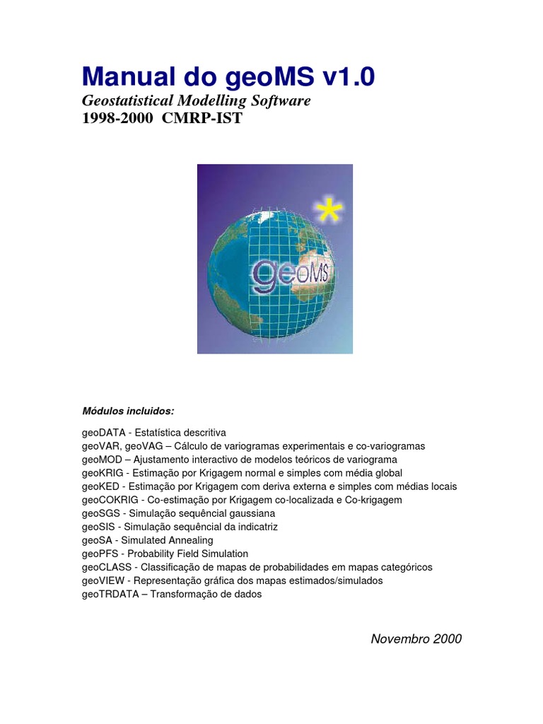 Manual do geoMS: Software Geostatístico | PDF | Estatísticas | Ensino ...
