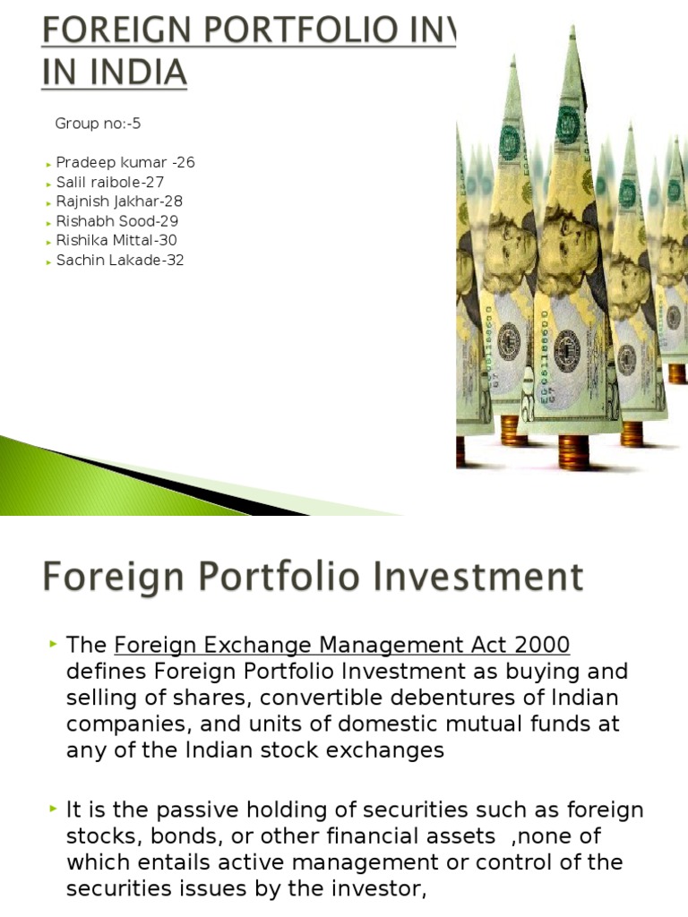 Foreign Portfolio Investment India PDF Foreign Direct Investment