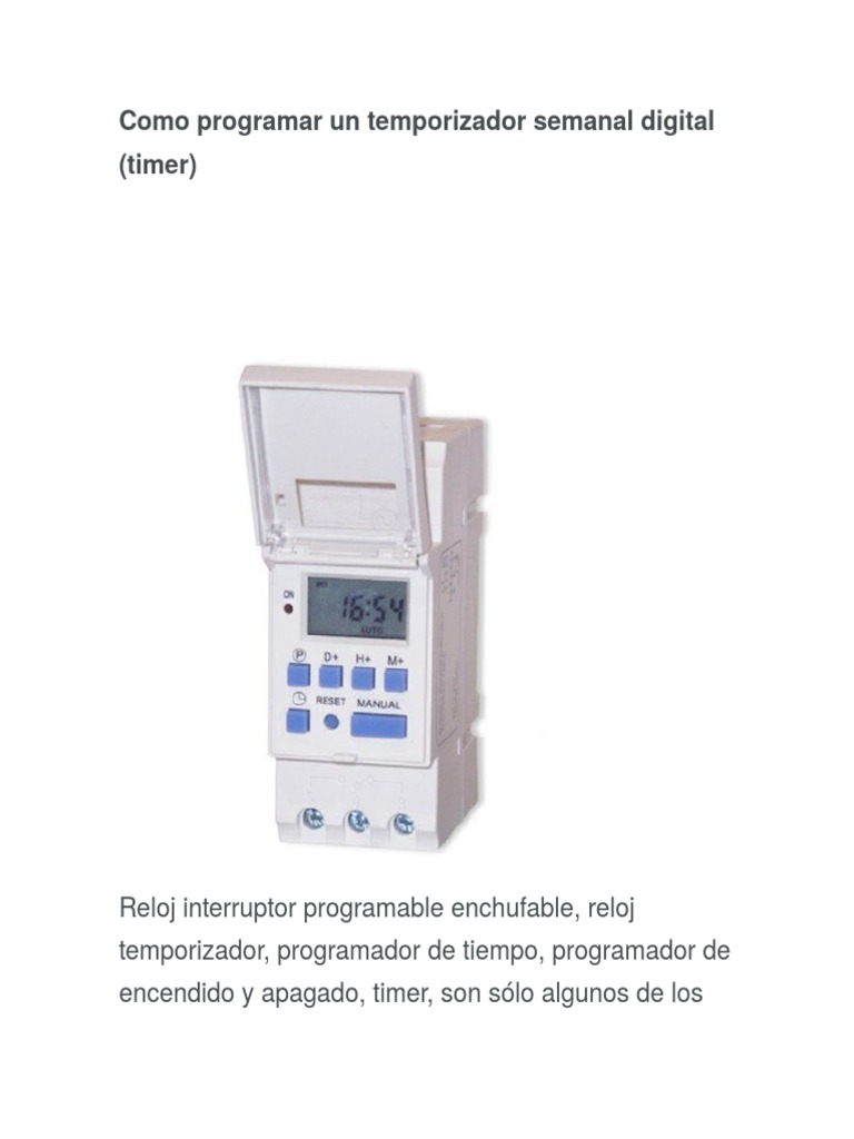 Programar Un Temporizador Digital | PDF | Temporizador | Hora