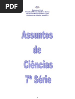 Assuntos para a  7ª Série