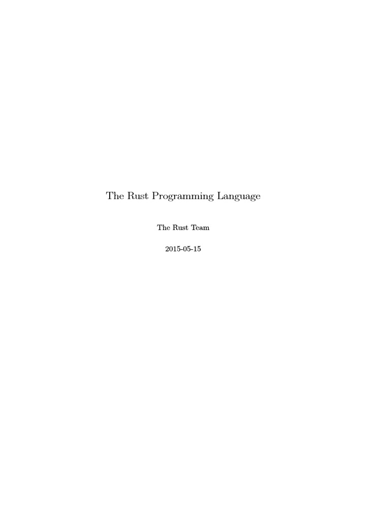 Rust 1.0 | PDF | Areas Of Computer Science | Computer Programming