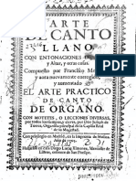 Montanos Arte de Canto Llano Ed Torres 1705