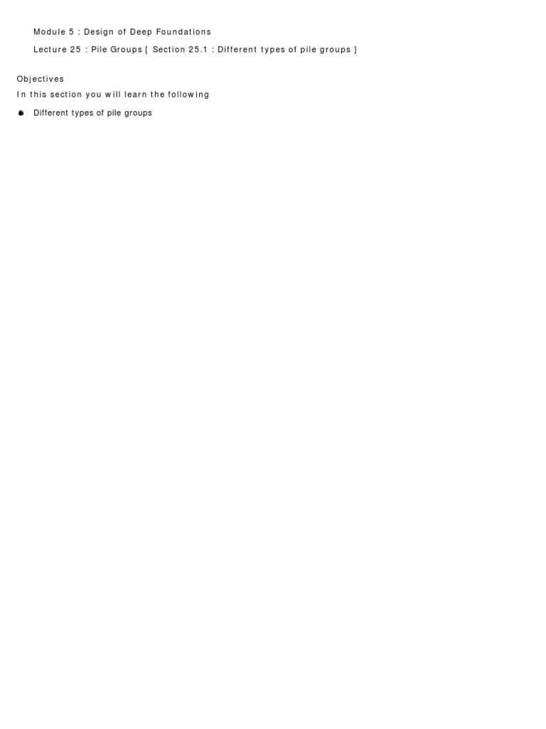 Types of Pile Groups in Deep Foundations | PDF | Deep Foundation ...