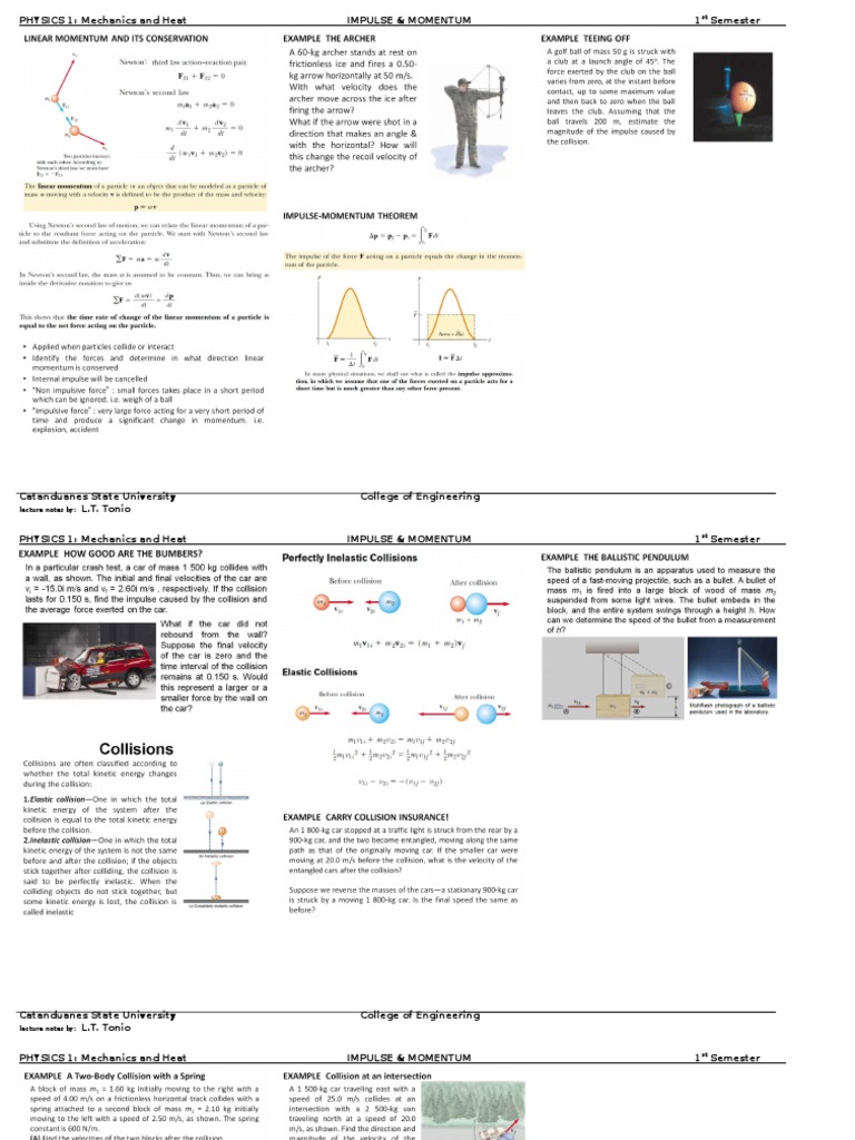 Physics 8 - Impulse and Momentum | PDF
