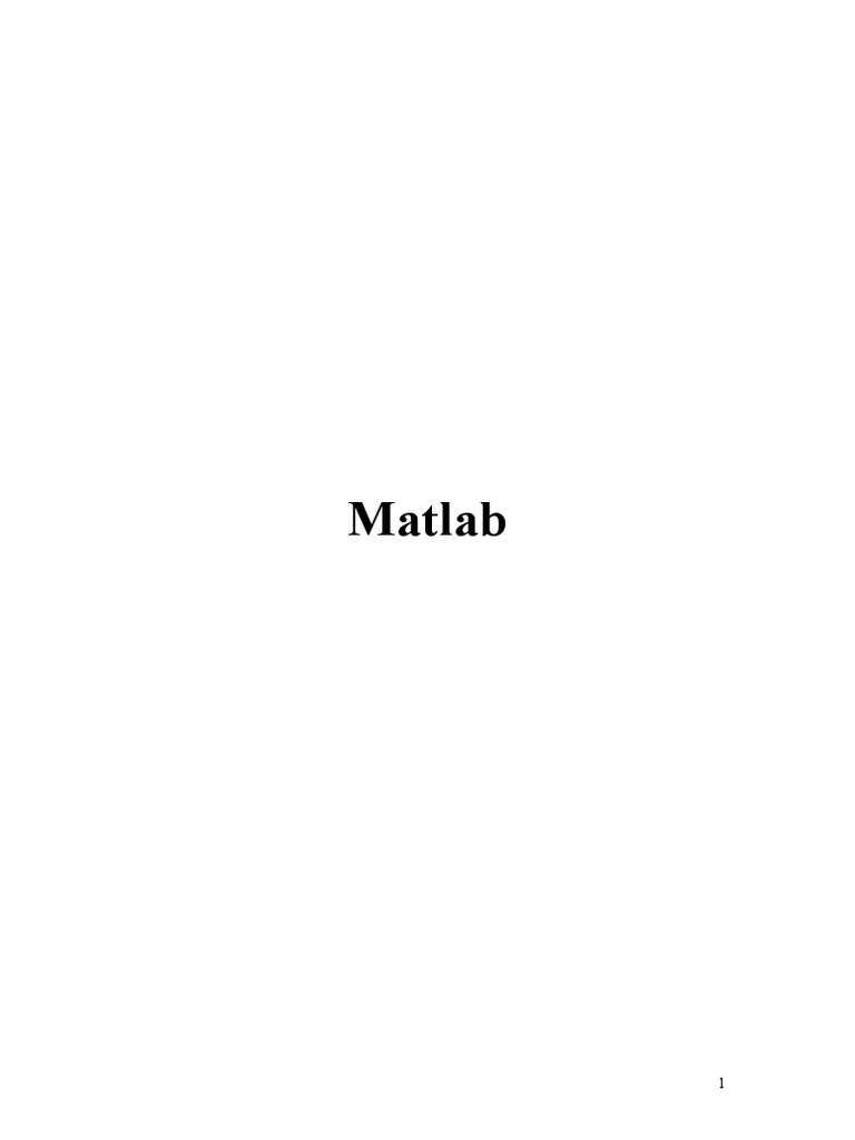 Matlab | PDF