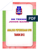 Analisis Peperiksaan SPM 2012 SMTJB