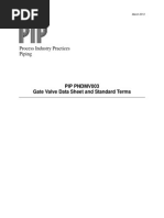 Process Industry Practices Piping: Pip Pndmv003 Gate Valve Data Sheet and Standard Terms