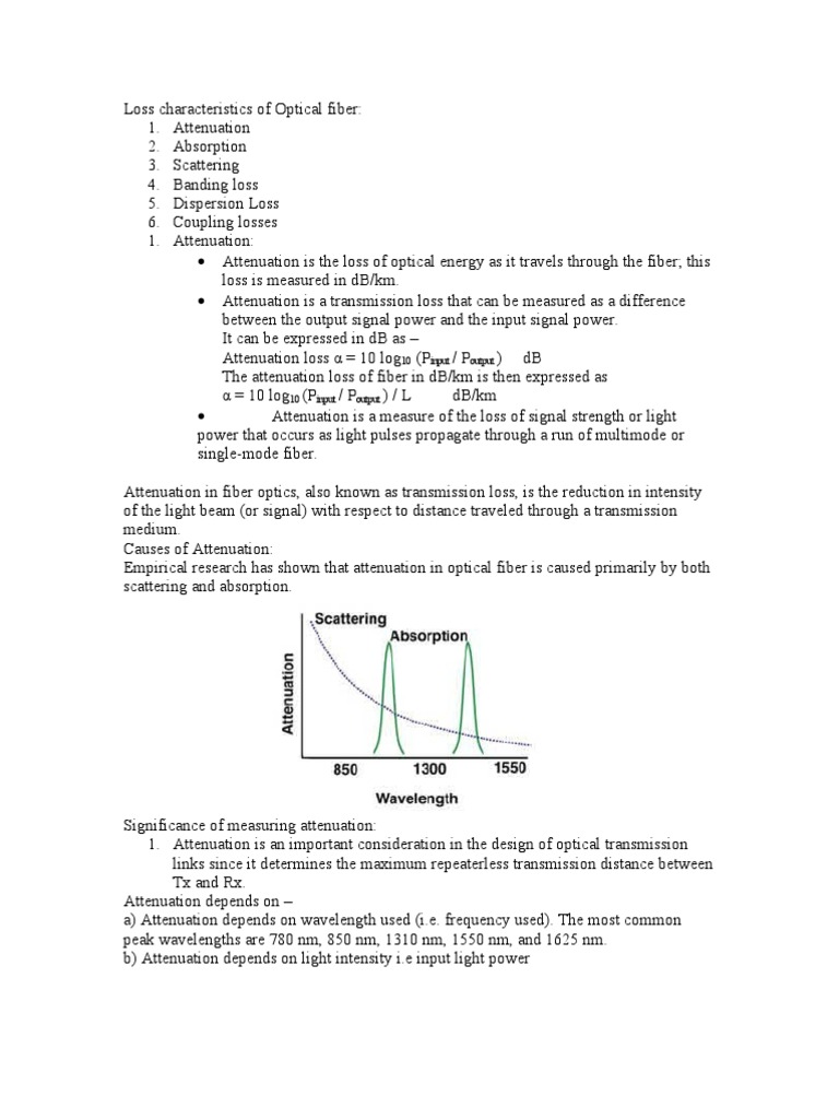 Loss Characteristics of Optical Fiber Scattering