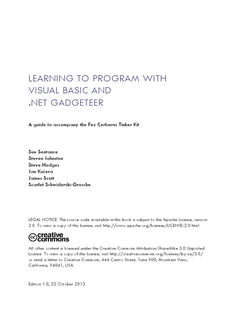Visual Basic Programming with .NET Gadgeteer | PDF | Visual Basic .Net ...