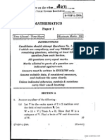IFS Exam Paper Mathematics 2011