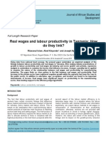Real wages and Labour Productivity in Tanzania