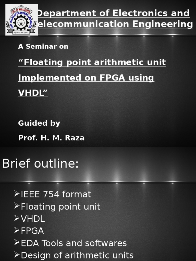 Floating Point ALU Using VHDL | PDF | Vhdl | Digital Electronics