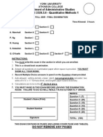 Department of Administrative Studies AK/ADMS 2320.3.0 - Quantitative Methods 1