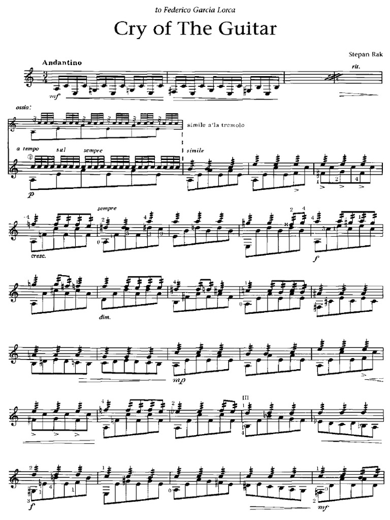 Cry of The Guitar (Stepan Rak) | PDF